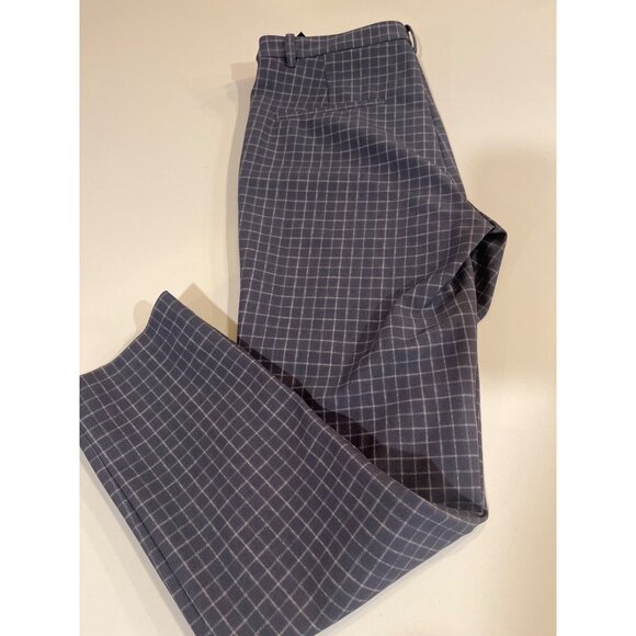 Theory Womens Gray Windowpane Check Slim Fit Pants Size 6 - Tailored Trousers Wi - Picture 10 of 10